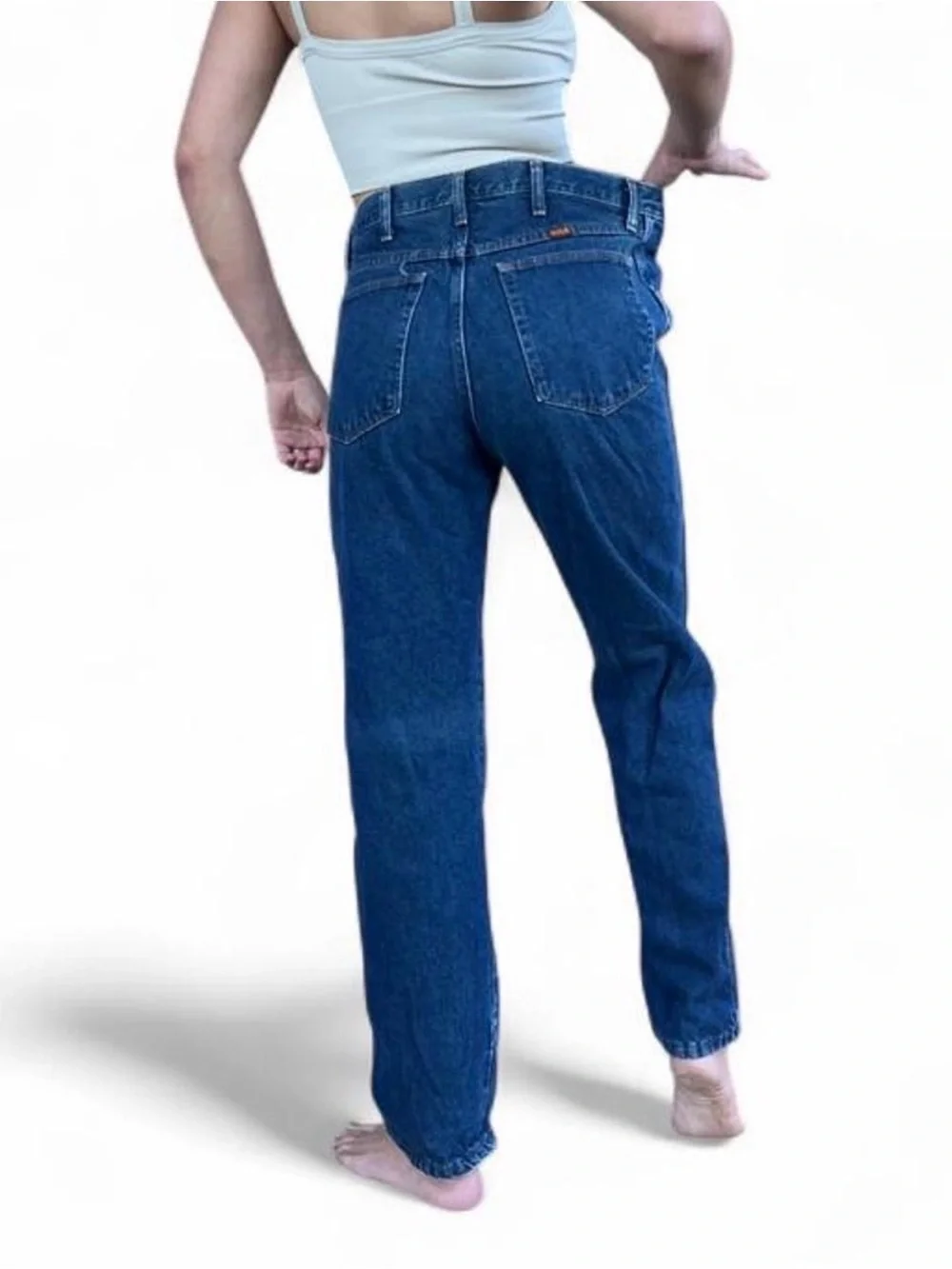 Men’s Rustler American Western straight-leg blue denim jeans